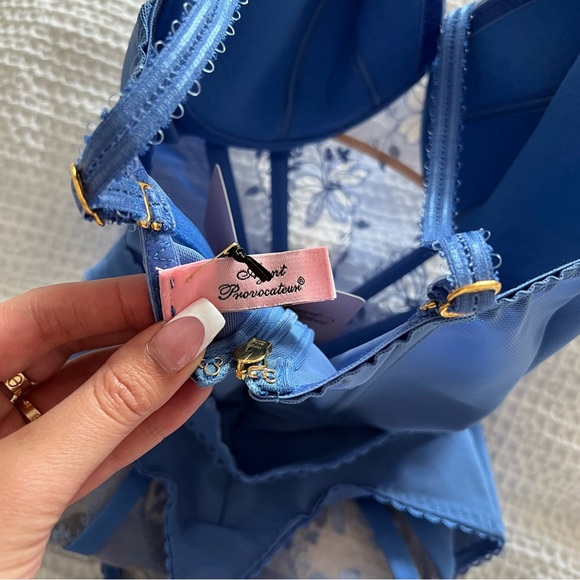 NWT Agent Provocateur Florella Corset Bodysuit Cornflower 32D - Picture 12 of 12